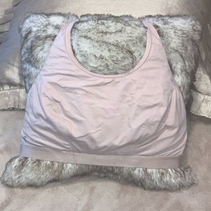 Pink Ruffle Back Sports Bra